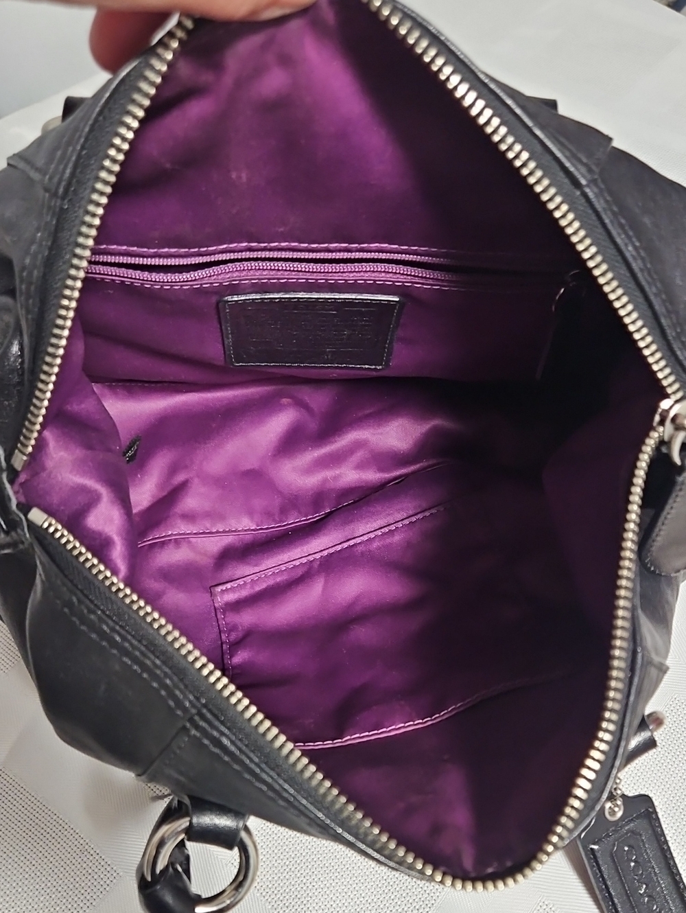 Black Leather Coach Ashley Satchel - Picture 9 of 14